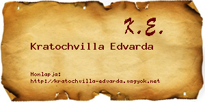 Kratochvilla Edvarda névjegykártya